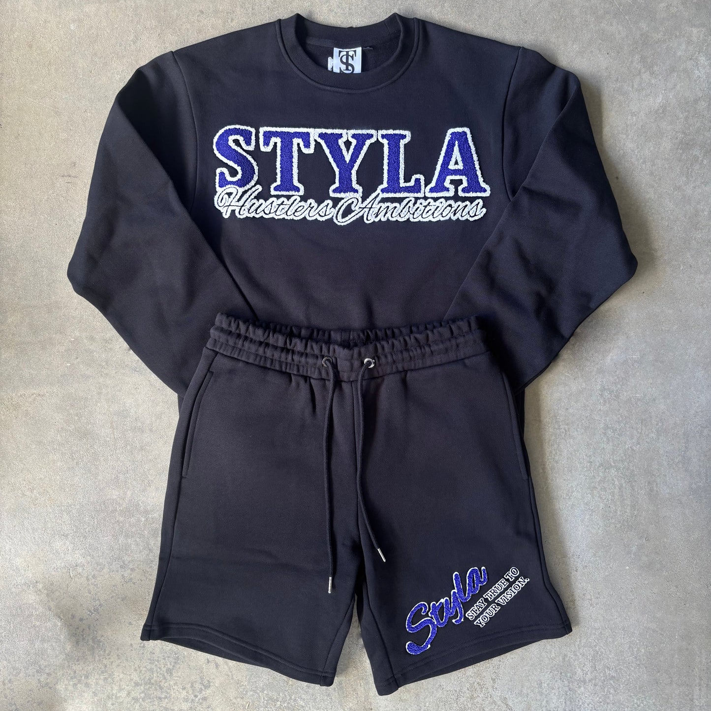 CREWNECK/SHORTS SET BLUE