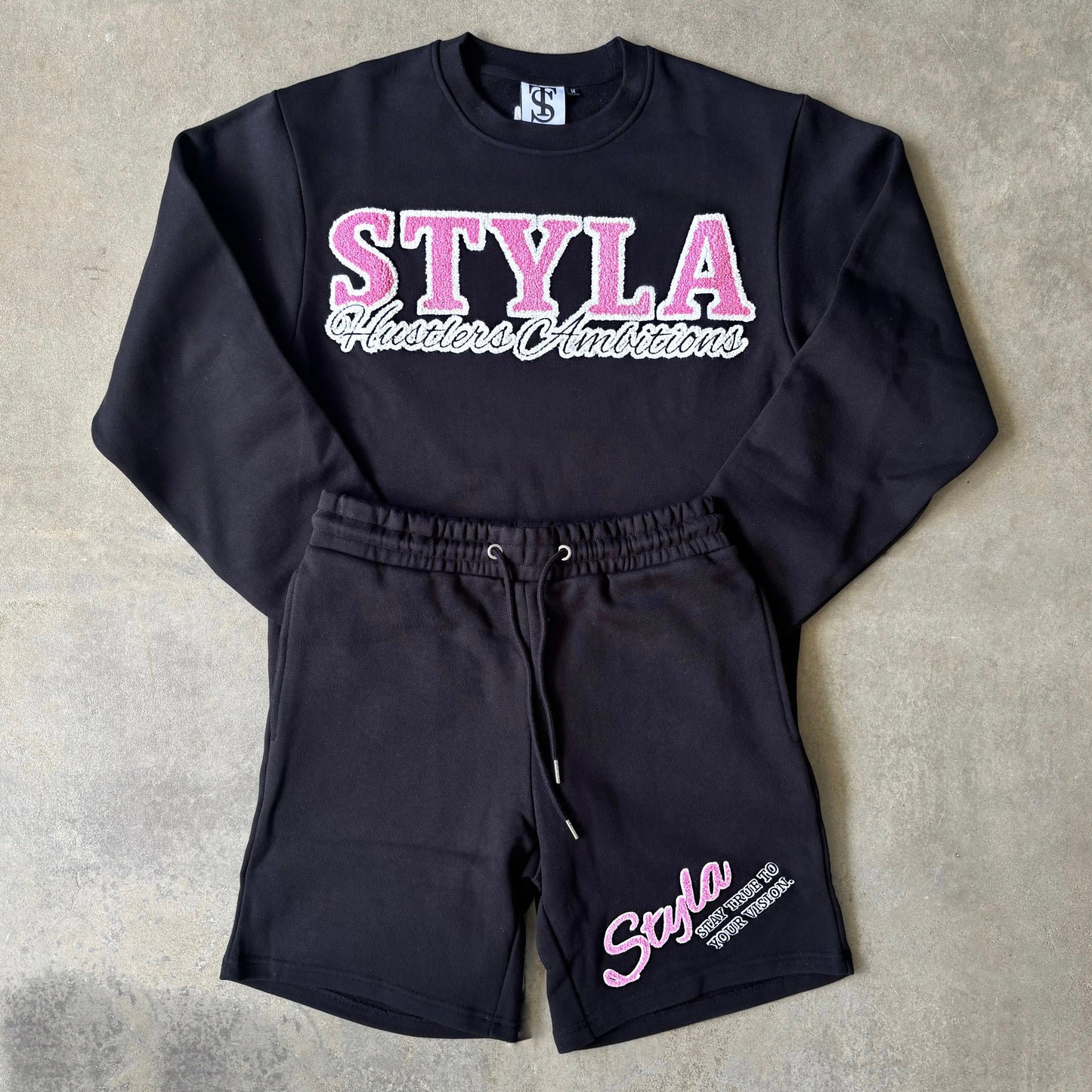 CREWNECK/SHORTS SET PINK
