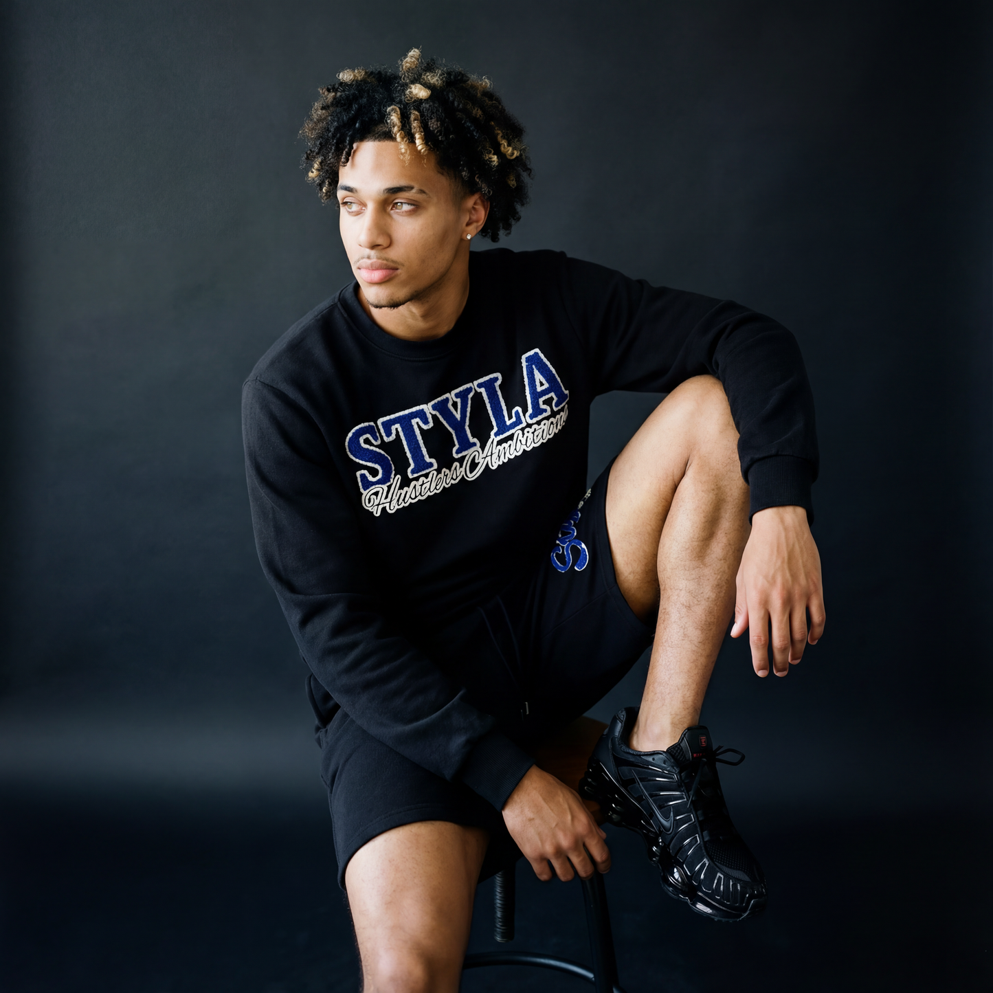 CREWNECK/SHORTS SET BLUE