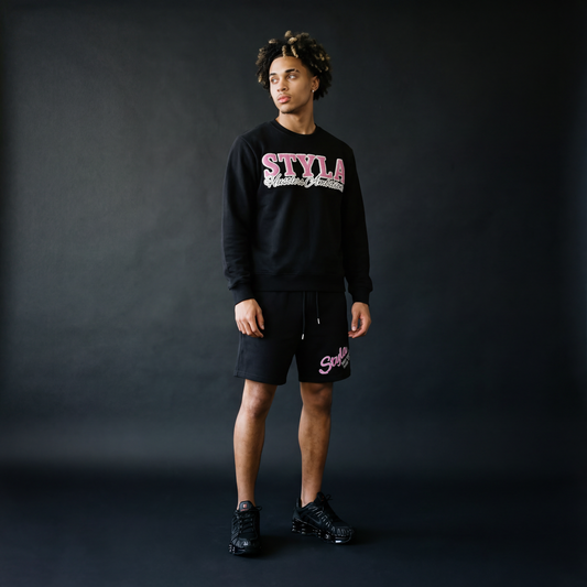CREWNECK/SHORTS SET PINK
