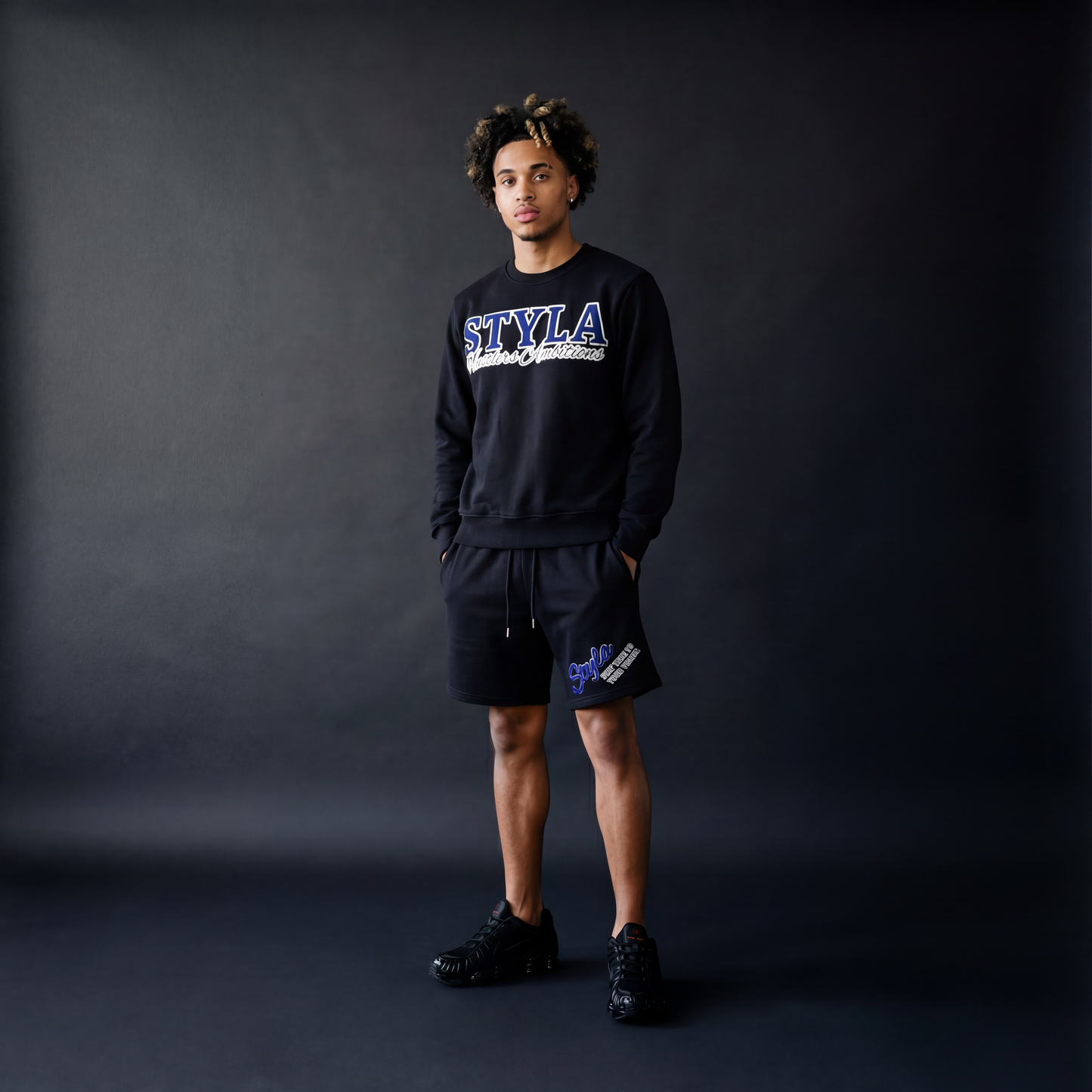 CREWNECK/SHORTS SET BLUE