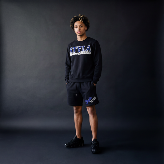 CREWNECK/SHORTS SET BLUE